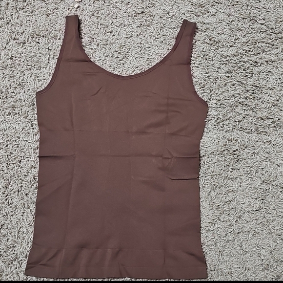 NWT Shapellx Tank Shapewear Cami Stretch 3X/4X Plus Size Brown - Picture 9 of 10